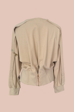 Beige Embroidered Sweatshirt