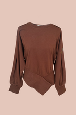 Brown Embroidered Sweatshirt