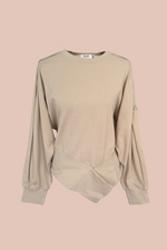 Beige Embroidered Sweatshirt