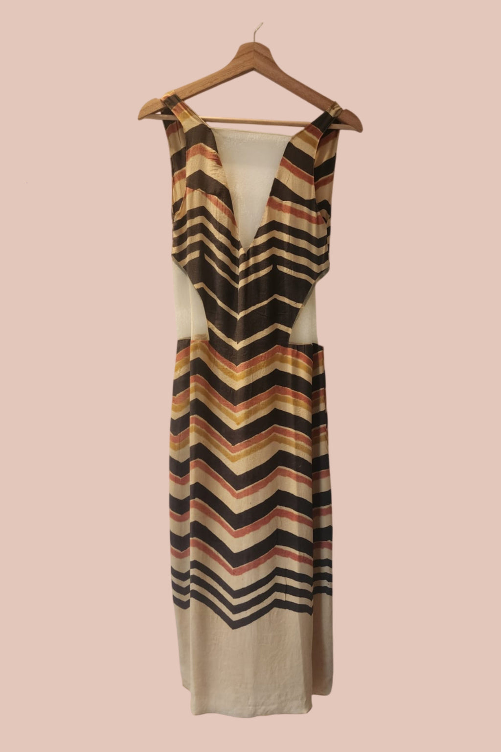 Chevron silk dress