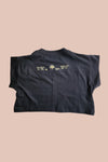 Black Embroidery Crop T-shirt