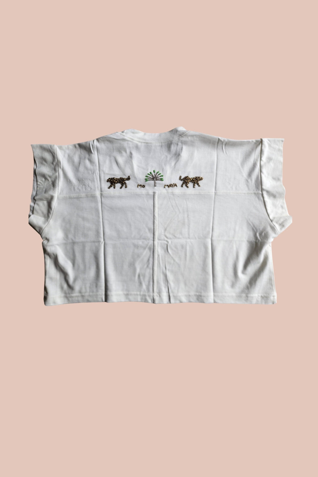 Beaded Leopards Crop T-shirt