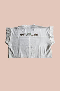 Beaded Leopards Crop T-shirt