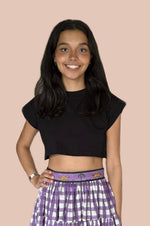 Beaded Leopards Crop T-shirt Black (Pre-order)