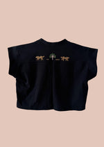 Beaded Leopards Crop T-shirt Black (Pre-order)