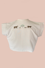 Beaded Leopards Crop T-shirt White