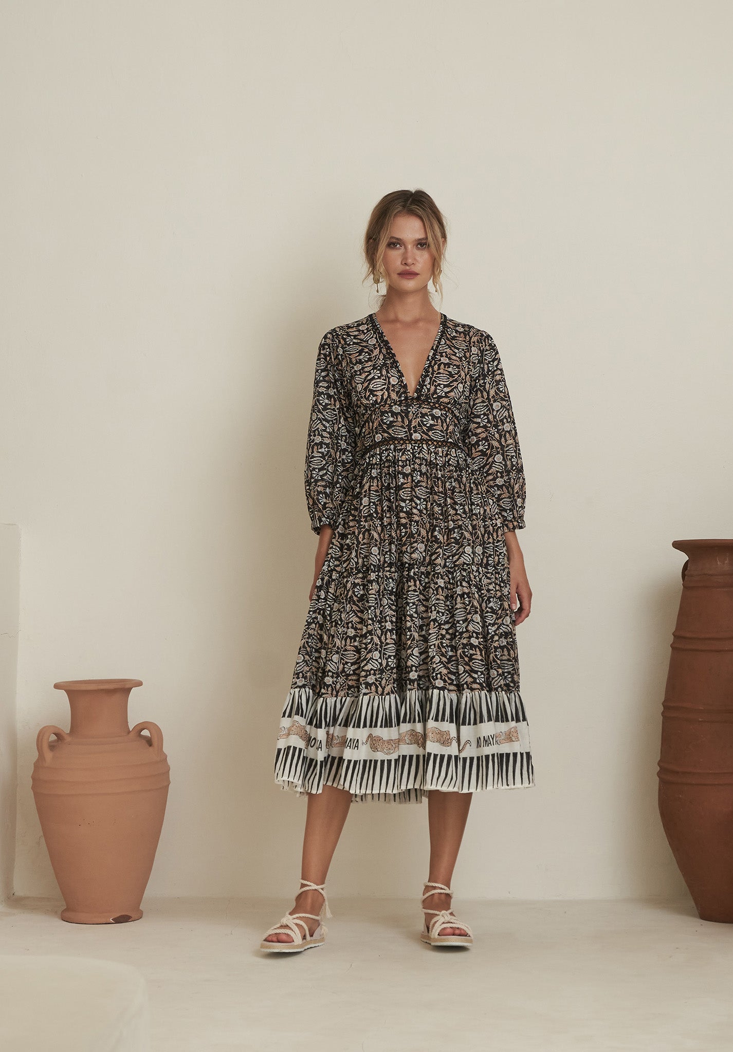 Black Tiger Midi Flare
